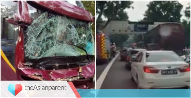 3 Children rushed to hospital after accident on highway in Singapore