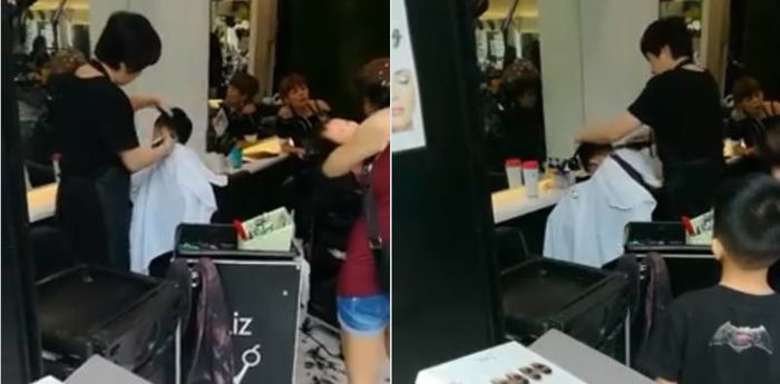 Hairdresser slammed for rough handling of little boy's haircut