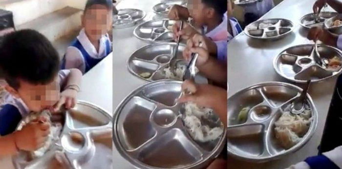 Kindergarten students given just noodles with fish sauce for lunch