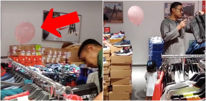 Genius Singaporean parents tie balloon to daughter so she won't get lost