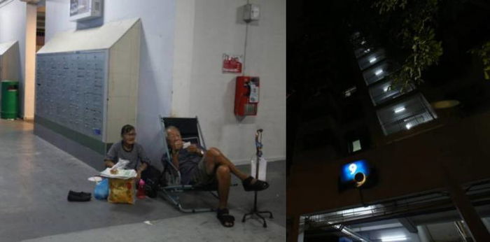 Elderly couple sit at HDB lift lobby every day for 10 hours