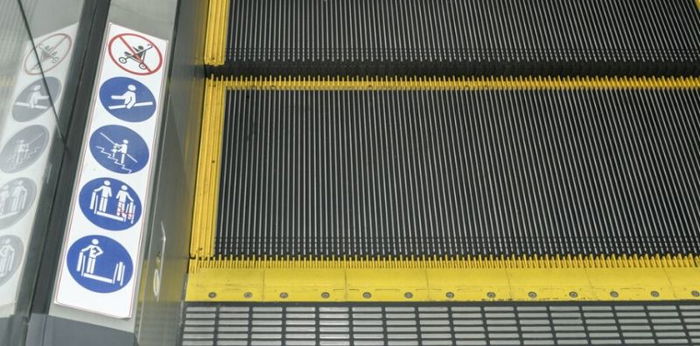 Escalator steps buckle in front of mum and baby at Waterway Point