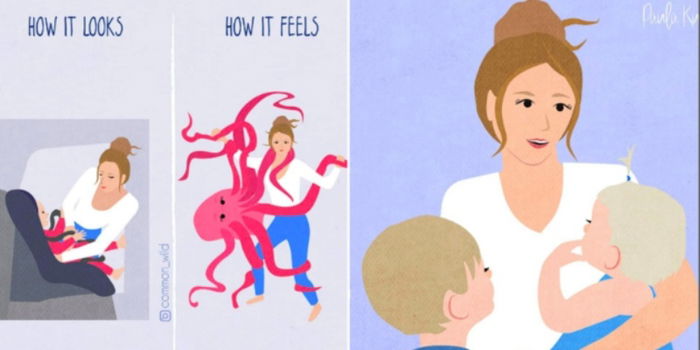 Mum's Refreshingly Honest Cartoons Nail What Motherhood Feels Like as a Whole