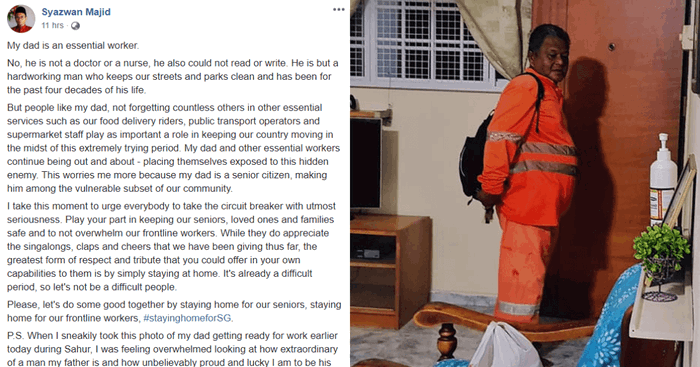 Son Posts Touching Tribute To His Dad Who Works As A Cleaner & Essential Worker During COVID-19 Pandemic
