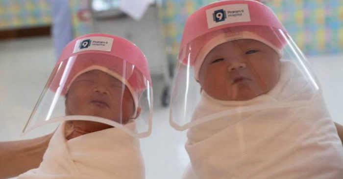 Babies In Thailand With Coronavirus Face Shields For Protection Steal Hearts