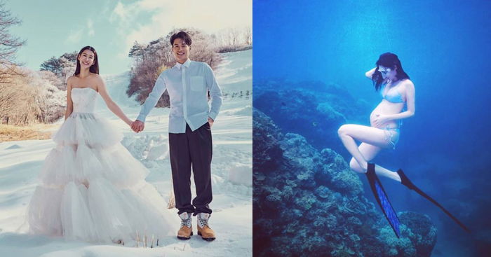 5566's Jason Hsu's Wife Goes Underwater Maternity Shoot While 7 Months Pregnant