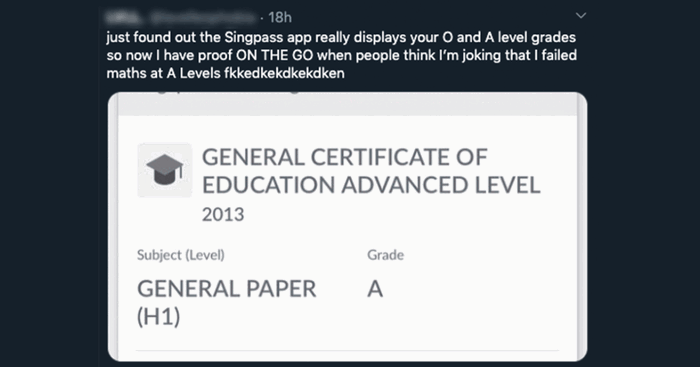 SingPass Mobile Now Displays Your School Examination Results; Netizens Have a Field Day With It