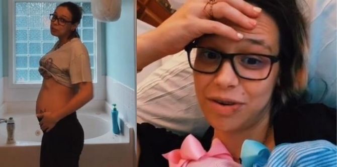 The Famous TikTok Mum With 'Tiny Baby Bump' Gives Birth To Identical Twins
