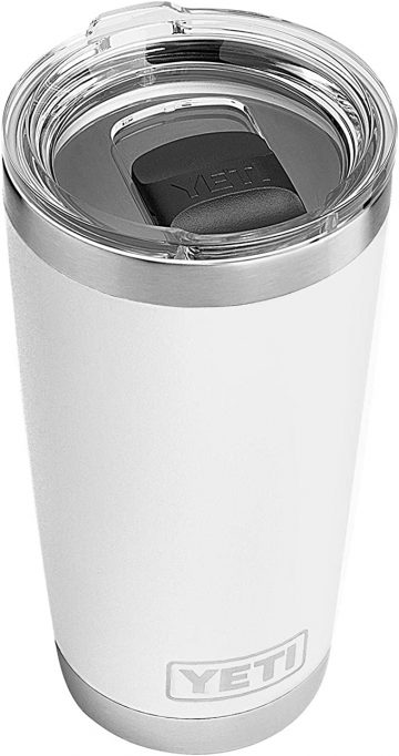YETI Rambler 20 oz Tumbler, Stainless Steel, Vacuum Insulated with MagSlider Lid, White