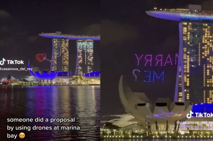 Romantic Gesture or Spoil Market? Netizens Divided Over Drone Proposal at Marina Bay