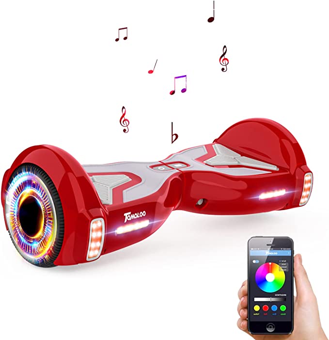 TOMOLOO Hoverboard for Kids - Best Hoverboard Singapore with Bluetooth Speaker and LED Light