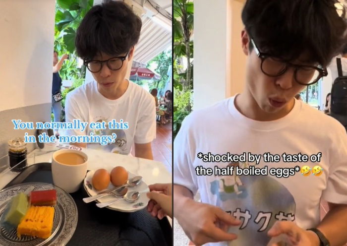 'My Stomach Doesn't Feel Good': Woman Eggs Her South Korean Husband On To Try Classic Singaporean Breakfast