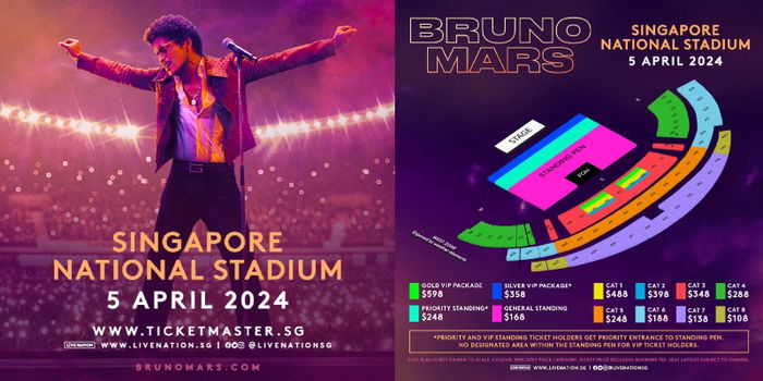 Bruno Mars Returns to Singapore for 2024 Concert at National Stadium: Tickets, Dates, and More