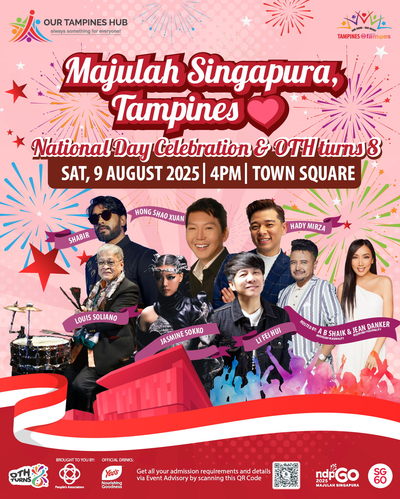 (8 – 10 August and 16 August 2025) Majulah Singapura, Tampines! Our Tampines Hub Celebrates SG60 and 8th Anniversary with Music, Memories and Heartland Spirit