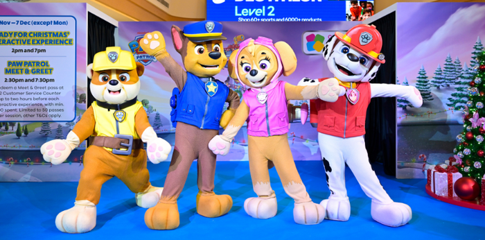 Meet PAW Patrol’s Chase, Marshall, Skye and Rubble at City Square Mall’s Christmas Celebration
