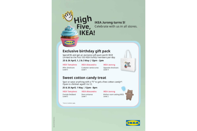 IKEA 5th birthday bash From 23 April – 3 May
