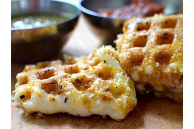 Waffle Iron Fried Cheese