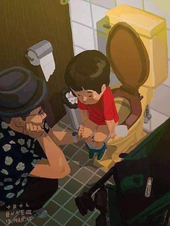 Chùm ảnh bố chăm con - cảm động tới rơi nước mắt!