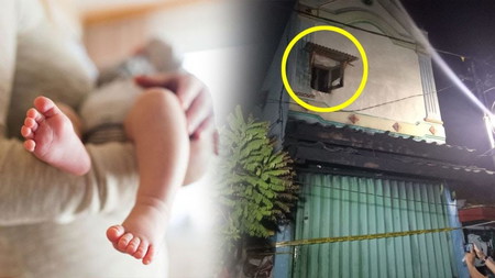 kebakaran bayi di lempar