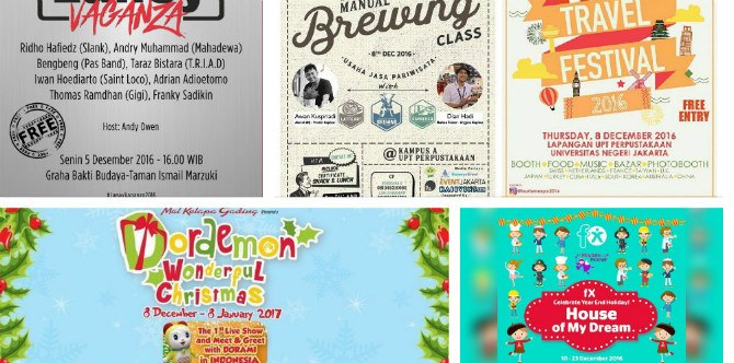 Event Keluarga Seru di Minggu Ini, 5-11 Desember 2016