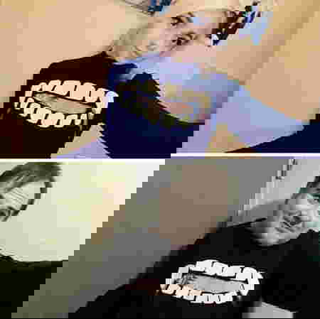 Ayah meniru pose selfie anak