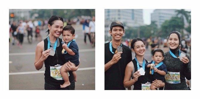 3 Tips ikut lomba lari bersama bayi ala Andien Aisyah
