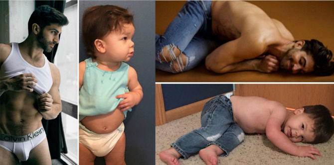 31 Pose bayi meniru Oom yang seorang model, mana yang lebih keren?
