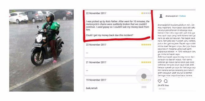 Pikir dulu sebelum kasih rating satu kepada ojek online, ini alasannya!