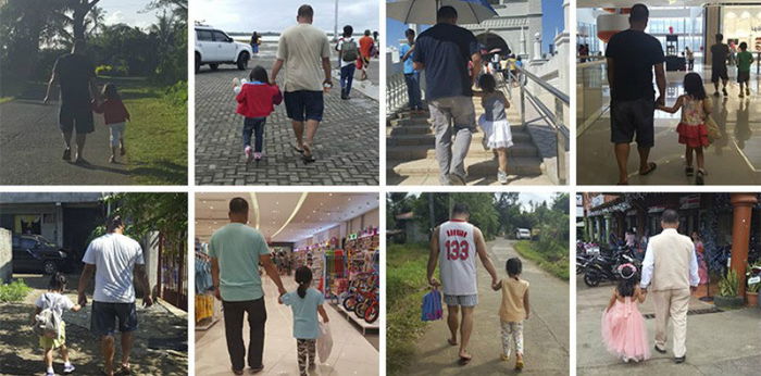 Manisnya! Ibu ini diam-diam mengabadikan saat suami dan anak perempuannya bergandengan tangan