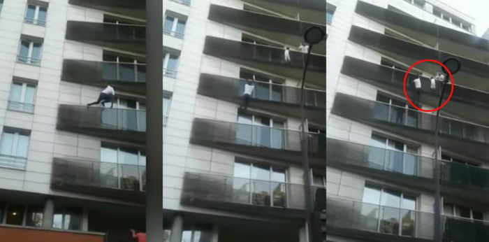 Bagai Spiderman, pria ini nekat panjat balkon demi menolong anak yang nyaris jatuh