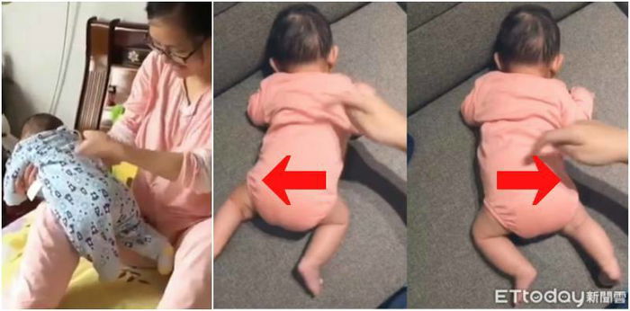 Bayi ini lakukan gerakan lucu saat disentuh punggungnya, bikin gemas!