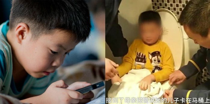 Keasyikan main hp saat BAB, anak 6 tahun tersangkut di dudukan toilet selama 1 jam!