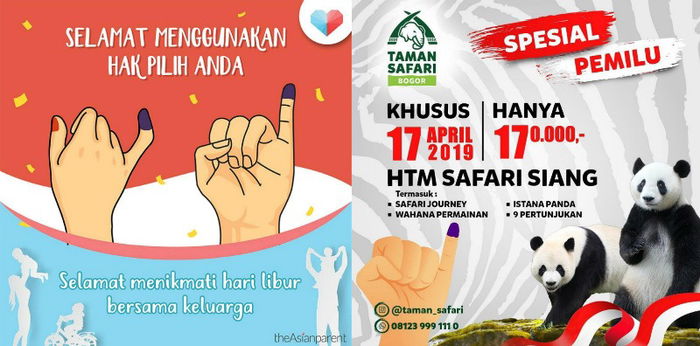 Jangan golput, nikmati diskon Pemilu 2019 setelah nyoblos!