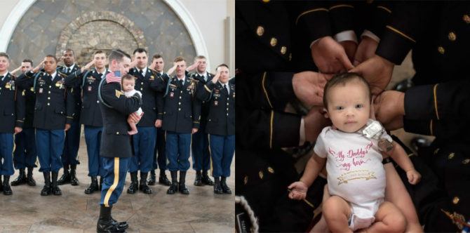 Kisah haru dibalik foto viral bayi dengan para tentara Angkatan Darat