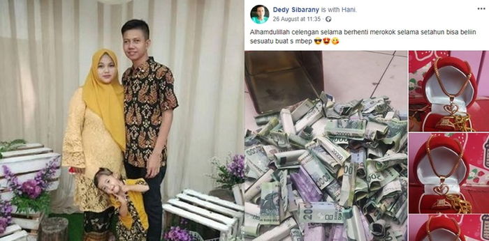 Viral! Suami belikan istri emas dari hasil menabung uang berhenti merokok