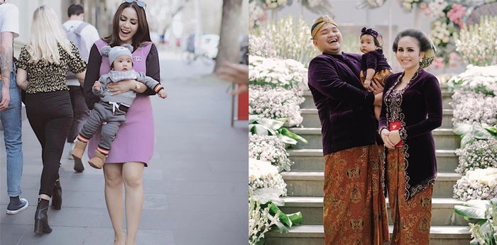 Pesan haru Momo Geisha untuk Briell di acara Tedak Siten sang anak