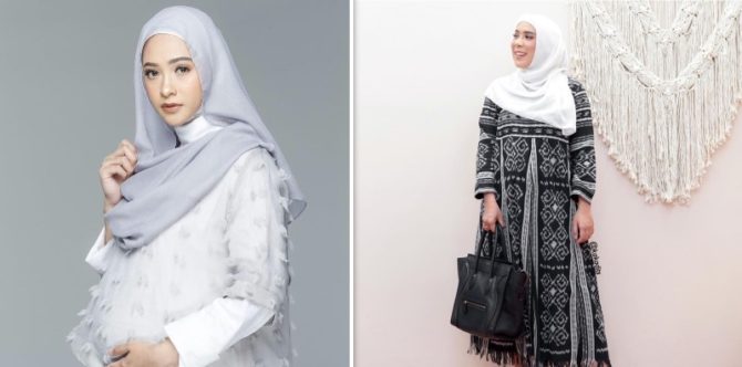 Baju pesta ibu hamil berhijab agar tetap bergaya, ini 10 contekannya!