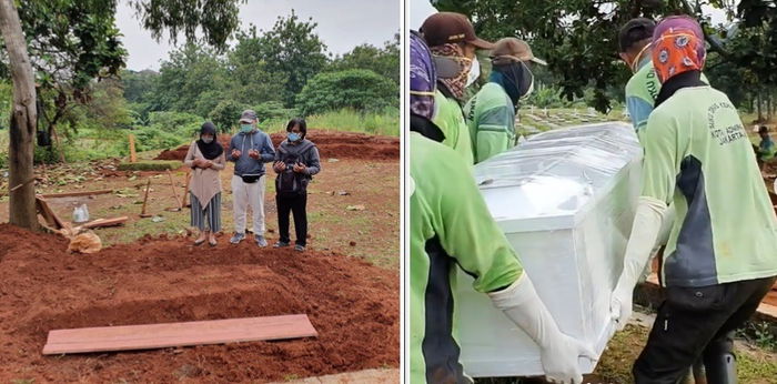 Sang ibu meninggal karena Covid-19, begini curahan haru sang anak saat pemakaman