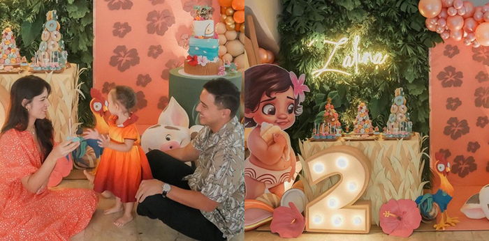 7 Potret Ulang Tahun Ke-2 Zalina Anak Raisa, Menggemaskan dengan Tema Moana!