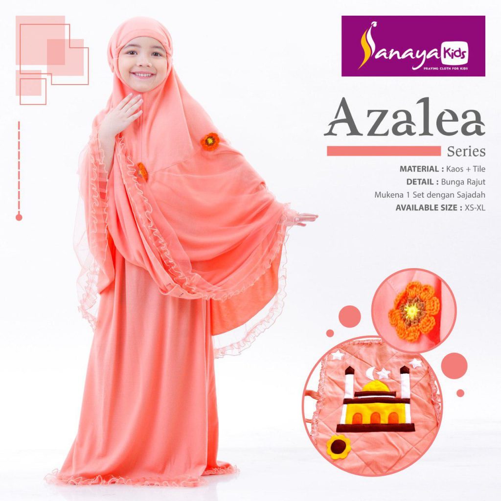 Merk mukena anak yang bagus dengan bahan kaos kombinasi tile