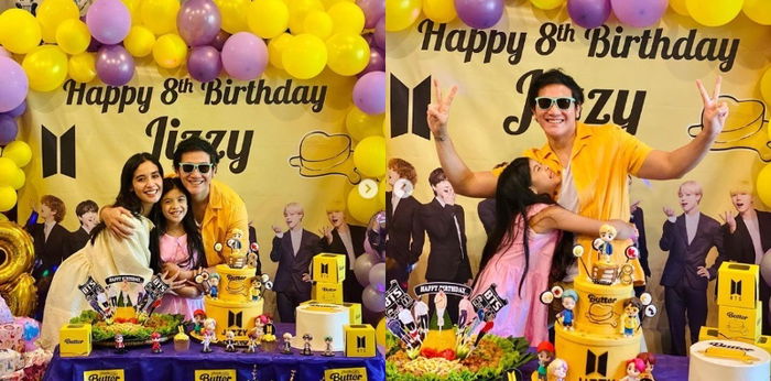 Dekorasi Serba BTS! Ulang Tahun Anak Vino G Bastian yang Ke-8 Dirayakan di Rumah