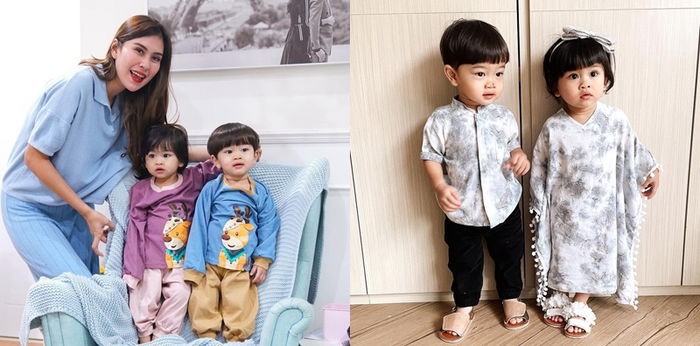10 Potret Anak Kembar Syahnaz Sadiqah, Menggemaskan!