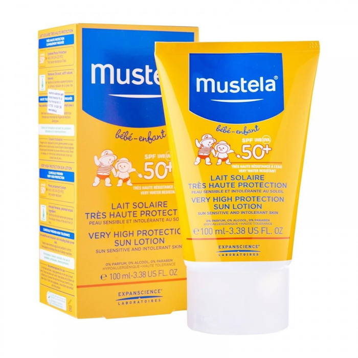 sunblock anak Mustela High Protection Sun Lotion untuk bayi 2 bulan ke atas