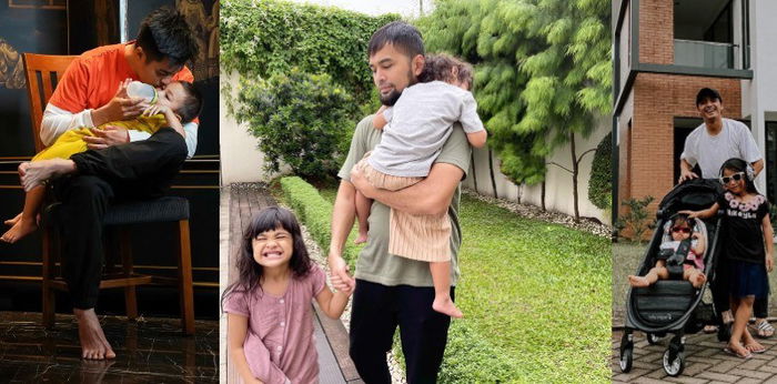 8 Foto Artis Pria Momong Anak, Makin Ganteng di Mata Para Bunda!