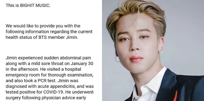 Jimin BTS Positif COVID-19 dan Radang Usus Buntu Akut, Bagaimana Kabar Terbarunya?