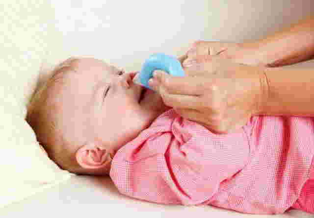 Is it safe to use a baby aspirator when you have a cold or a blocked nose?