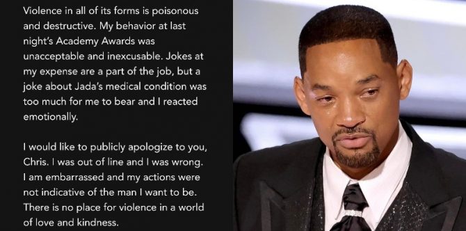 Permintaan Maaf Will Smith Usai Menampar Chris Rock saat Oscar 2022