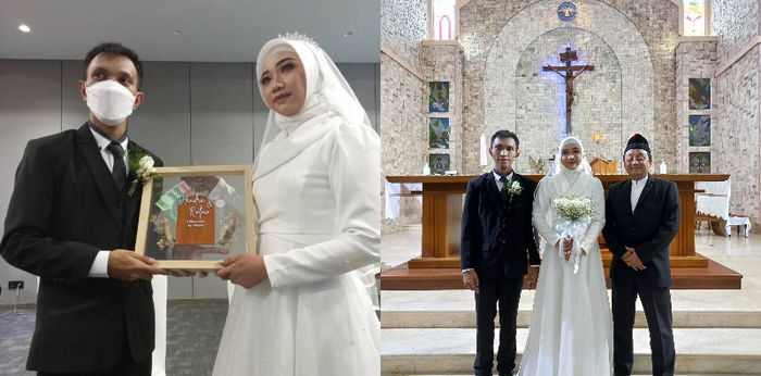 Viral! Kisah Perempuan Berjilbab Menikah Beda Agama di Gereja
