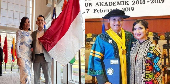 10 Potret Artis Mendampingi Suami Saat Momen Wisuda, Bergaya Simpel Tapi Elegan! 