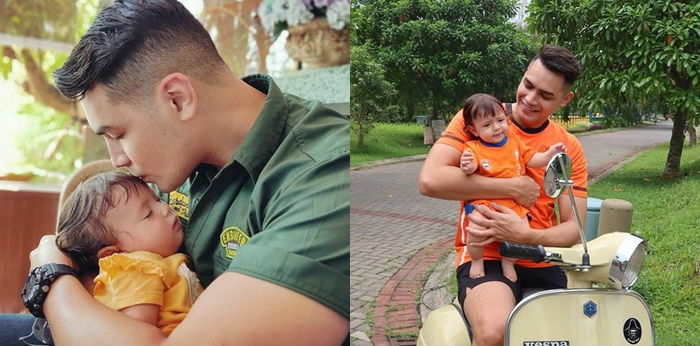 7 Potret Jonas Rivanno Momong Anak, Penuh Kasih Sayang